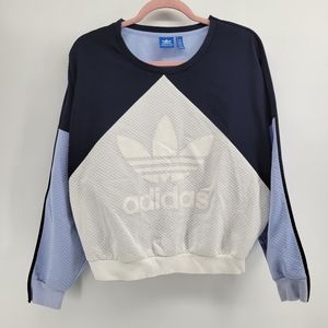 Adidas Colourblock pullover sweatshirt S blue tones